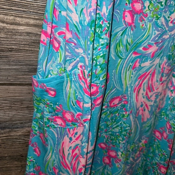 Lilly Pulitzer Kristen Flounce Amalfi Blue Best Fishes Sleeveless Size Large - Picture 5 of 11